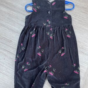 Black Velvet Baby Gap Coveralls/Romper With Embroidery